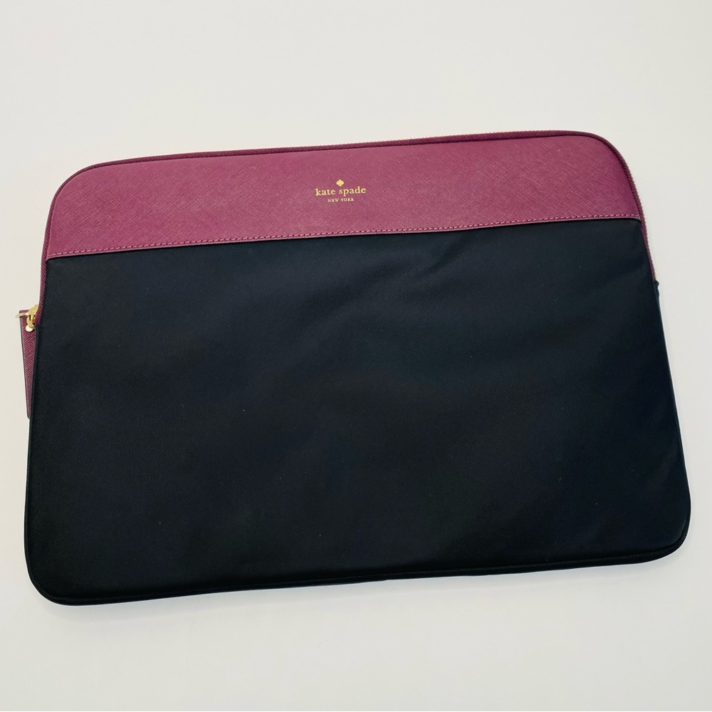 Kate spade Color block purple Laptop sleeve Saffiano and Nylon Chic Classy